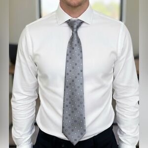 Florence & Fred 100% Silk Tie Gray Office Wedding Formal